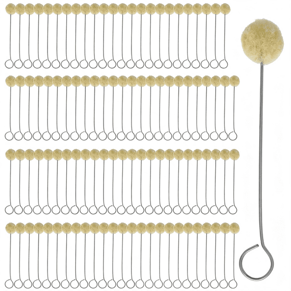AUQ Wool Daubers Ball Brush (Pack of 100) - Applicator Tool for Leather Dye, Dying, Staining, Crafting, Diy Crafts Projects, Gluing, Contact Cement, Shoe Shine Polish - Daub, Swab, Wipe, Spread
