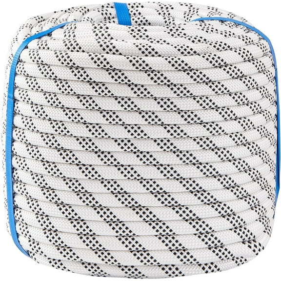 AUR 1/2 Inch 100ft Double Braided Polyester Arborist Rope, Heavy Duty Nylon Rope for Anchor, Tree Work, Cargo, Pulling, Sailing