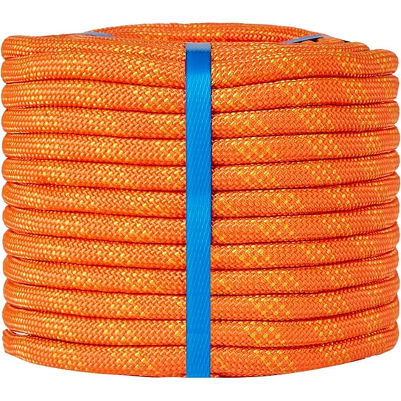 AUR 1/2 Inch Double Braided Polyester Arborist Rope, 1/2in 100ft Heavy Duty Nylon Rope for Anchor, Tree Work, Cargo, Pulling, Sailing