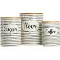 thumbnail image 1 of AUR 10 Strawberry Street Everyday Coffee, Sugar, Flour 3 Piece Canister Set, White/Black, 1 of 6