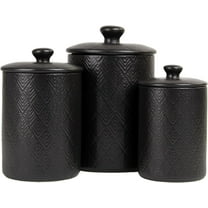 AUR 10 Strawberry Street Marquis 3 Piece Canister Set, Matte Black