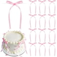 thumbnail image 1 of AUR 50pcs Pink Satin Ribbon Bows Twist Tie Bows Decor for Cake Balloons Crafts Glass Gift Wrapping Coquette Birthday Baby Shower Bachelorette Party (Pink), 1 of 13