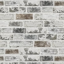 Brick Wallpaper Peel and Stick Wallpaper 17.3"x78.8" Grey and White 3D Brick Wallpapers Self Adhesive Vintage Wall Paper Removable Textured Contact Paper for Fireplace Kitchen Home Decoration Vinyl
