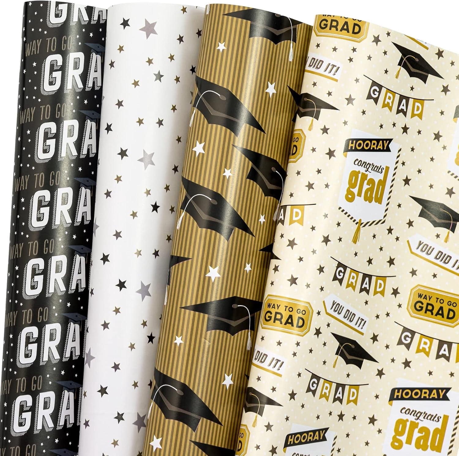 AUR Graduation Wrapping Paper Sheet - 12 Sheet with 4 Different Classic ...