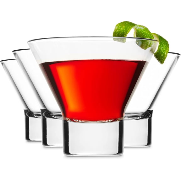 AUR Martini Glasses, Italian Cocktail Glasses, Dessert Cups, Set of 4, 8oz - Made in Italy