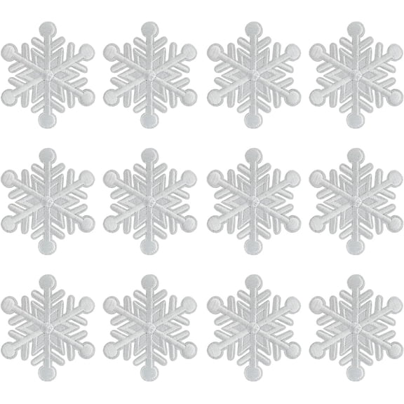 AUR Snowflake Iron on Patches, Embroidered Christmas Applique Patches for Clothes, Sweater, Stocking, Socking, Hat, Backpacks