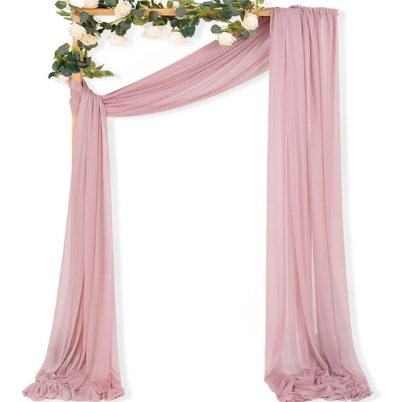 AUR Wedding Arch Draping Fabric, Sheer Backdrop Curtain, Extra Long Gauze Drapes Airy Design, 1 Panel 29 in x 20 ft, for Wedding Bridal Shower Ceiling Decor, Dusty Rose Gauze