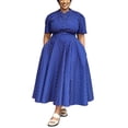 thumbnail image 1 of AURA Plus Size Boho Maxi Dress Women V Neck Summer Print Dress Short Sleeve Casual Vacation Dress, 1 of 7