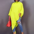 thumbnail image 1 of AURA Plus Size Chiffon Maxi Dress Half High Neck Long Sleeve Loose Fit Irregular Hem Elegant Summer Dress, 1 of 9