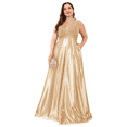 thumbnail image 1 of AURA Plus Size Deep V Neck Mermaid Evening Dress Sexy Backless Long Formal Gown, 1 of 9