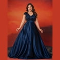 thumbnail image 1 of AURA Plus Size Evening Dress Deep V-Neck Sleeveless A-Line Party Wear Long Dress, 1 of 6