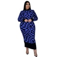 thumbnail image 1 of AURA Plus Size Plaid Print Maxi Dress Crewneck Long Sleeve Patchwork Elegant Sweet Style Long Dress for Fall Winter, 1 of 6