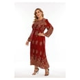 thumbnail image 1 of AURA Plus Size Printed Maxi Dress Long Sleeve Crewneck A Line Loose Fit Comfortable Summer Modest Long Dress for Women, 1 of 2