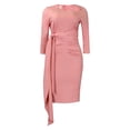 thumbnail image 1 of AURA Plus Size Summer Office Pencil Midi Dress Three Quarter Sleeve Pleated Professional African Elegant Work Dress, 1 of 10