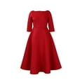 thumbnail image 1 of AURA Plus Size Summer Solid Color A Line Swing Dress Elegant High Waist Midi Evening Dress XL XXXL, 1 of 10