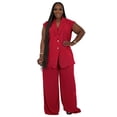 thumbnail image 1 of AURA Plus Size Two Piece Set Women V Neck Sleeveless Outfit Casual Long Pants Set Summer Fall, 1 of 6