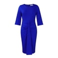 thumbnail image 1 of AURA Plus Size Women High Waist Pleated Pencil Midi Dress Elegant Office Commuter Style, 1 of 9