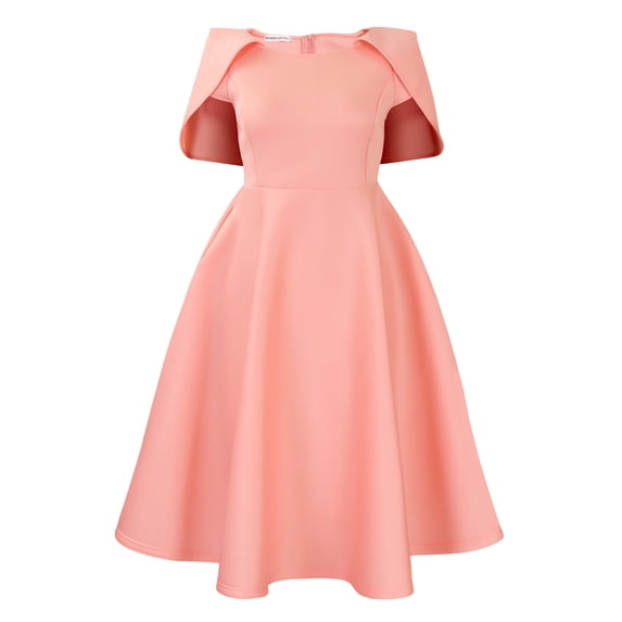AURA Women Elegant Cloak Banquet Party Dress High Waist Pleated Midi Socialite Evening Gown 2024 Summer