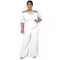 thumbnail image 1 of AURA Women One Shoulder Jumpsuit Plus Size High Waist Wide Leg Casual Elegant Outfit, 1 of 6