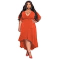 thumbnail image 1 of AURA Women Plus Size Lace Ruffle V Neck Maxi Dress Elegant Summer Flowy Party Dress, 1 of 6