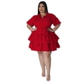 thumbnail image 1 of AURA Women Plus Size Shirt Dress Button Casual Summer Midi Dress Loose Fit Office Vacation Dress, 1 of 5