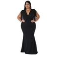 thumbnail image 1 of AURA Women Plus Size V Neck Bodycon Maxi Dress Sleeveless Elegant Party Dress, 1 of 8