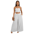 thumbnail image 1 of AURA Women Sleeveless Vest Wide Leg Pants Set Stretch Summer Outfit S-XXL Elegant Suit, 1 of 7