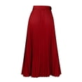 thumbnail image 1 of AURA Womens High Waist A Line Maxi Skirt With Belt Solid Color Office Commuter Elegant Skirt, 1 of 9