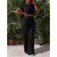 thumbnail image 1 of AURA Womens Plus Size Two Piece Outfit Wrinkled Strap Top and Pants Set Casual Summer Bigsize Matching Set, 1 of 5