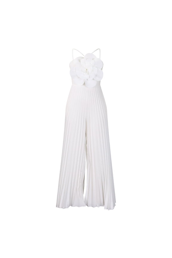 Womens Sexy High Waist Wide Leg Jumpsuit African Style Pleated Summer Fashion Outfit