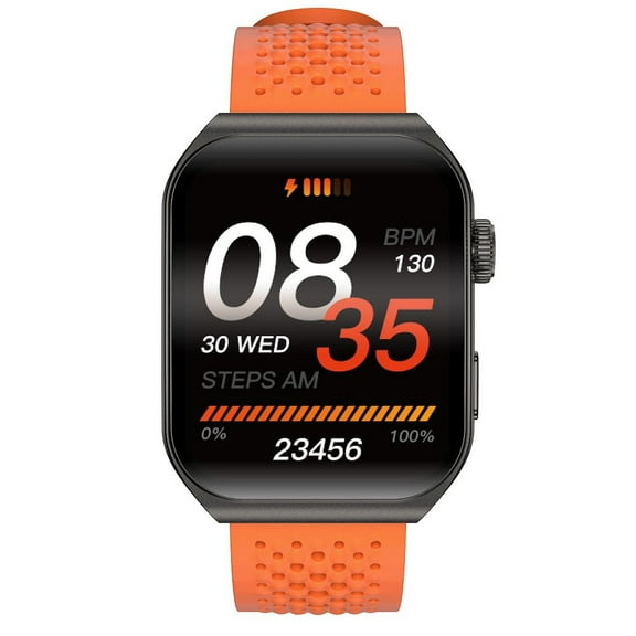 AURAFIT AM10B Stylist square watch with curved AMOLED screen, IP67 waterproof, Health monitor, 100 sport mode, Messege notifications, Bluetooth Calling, Music control, Camera control, Weather report