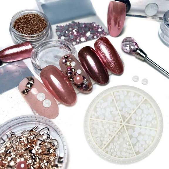 AURARMLET ABS Manicure Accessories White Shinny Nail Art Decor for Decoration