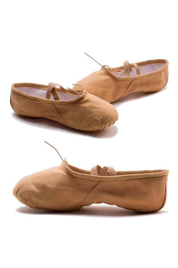 1 Pair Adult Ballet Shoes Lightweight Comfortable Light Brown Dance Footwear for Women and Men