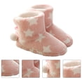 thumbnail image 1 of AURARMLET 1 Pair Fuzzy House Boots for Women Fashion Pink Cotton Cloth Indoor Use, 1 of 5