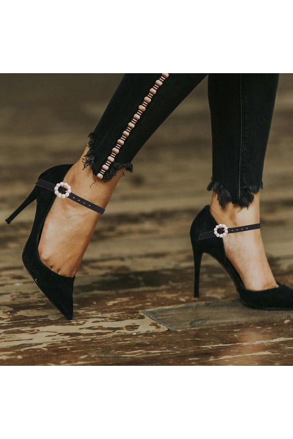 1 Pair High Heel Shoe Chain Shoe Jewelry For Women Anti Drop Black Metal Any Occasion