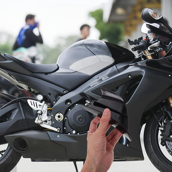 AURARMLET 1 Pair Black Motorcycle Fairing Winglets Plastic Wind Deflectors for Improved Wind Resistance