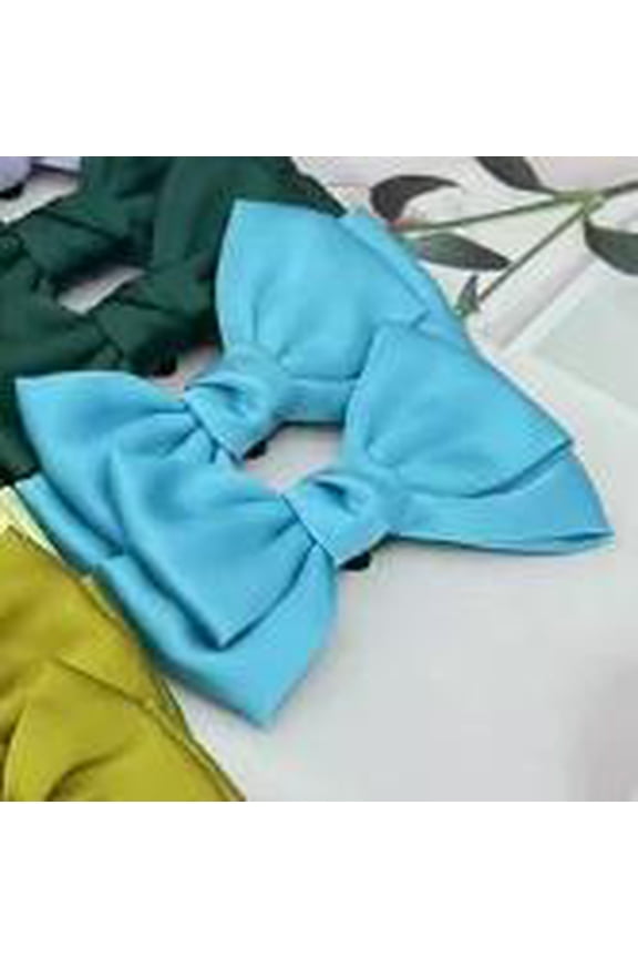 1 Pair Sky Blue Satin Bow Shoe Clips, Elegant Decorative Removable Buckles for Shoes, Stylish Footwear Accessories