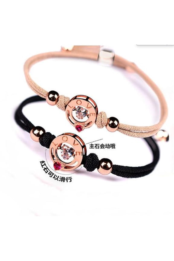 1 Pair Vibrating Couple Bracelets For Him And Her Heartbeat Connection Bracelets Adjustable Woven Wristbands Anniversary Jewelry For Long Distance Relationships