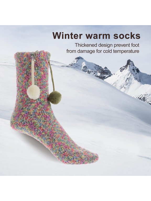 Women's Cozy Fleece Slipper Socks, 1 Pair Warm Indoor Socks for Reading, Writing, Relaxing, and Lounging at Home