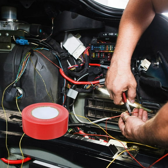 AURARMLET 1 Roll Adhesive Tape Heavy Duty Red Fabric for Binding