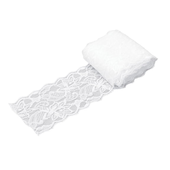 AURARMLET White Embroidered Lace Trim Ribbon Roll for Sewing, Crafts, Decorations and Apparel