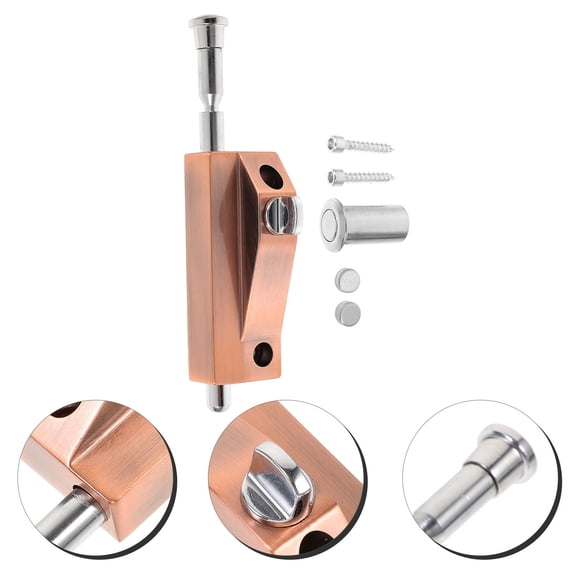 AURARMLET Automatic Spring Bolt Lock with Button for Indoor Doors, Rose Finish, Easy to Install, Secure Door Hardware Set