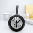 thumbnail image 1 of AURARMLET 1Set Kitchen Theme Black Metal Hanging Clock Round Frying Pan Wall Clock Silent Sweep, 1 of 8