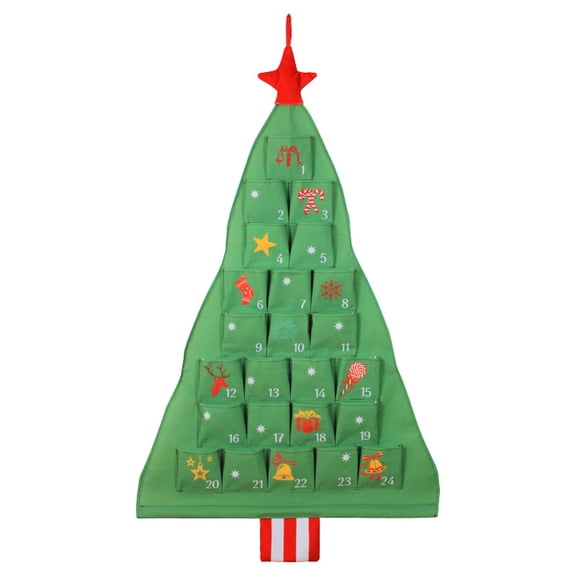 AURARMLET Reusable 3D Hanging Advent Calendar with and Wood for Christmas Home Countdown Decoration, 1 Set