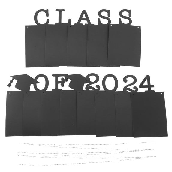 AURARMLET Graduation Party Wall Decoration Black Vintage Paper Photo Prop for Class of 2024 Celebration - 1 Set