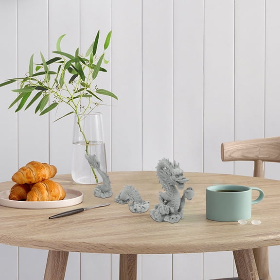 AURARMLET 1 Set Grey Bluestone Powder Dragon Statue for Aquarium Decorations Home Decoration