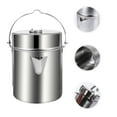 thumbnail image 1 of AURARMLET 1Set Hiking Stainless Steel Cooking Pot Foldable Handle Lightweight Outdoor Pot, 1 of 5