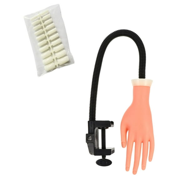 AURARMLET Artificial Hand Model Fake Hand Nail Orange Plastic 1 Set For Nail Art Learning