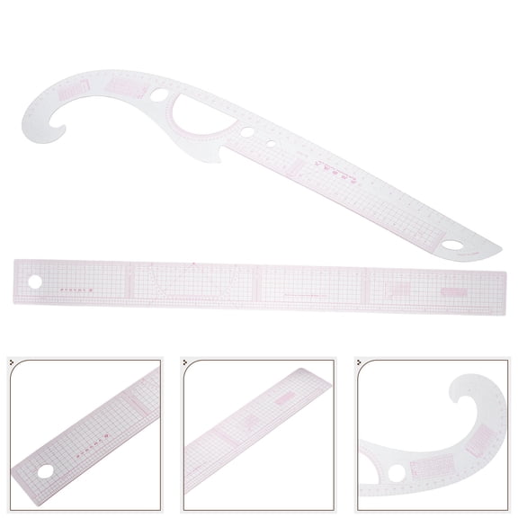 AURARMLET Tailor Ruler Clear Plastic for Precise Cutting and Pattern Making 1Set