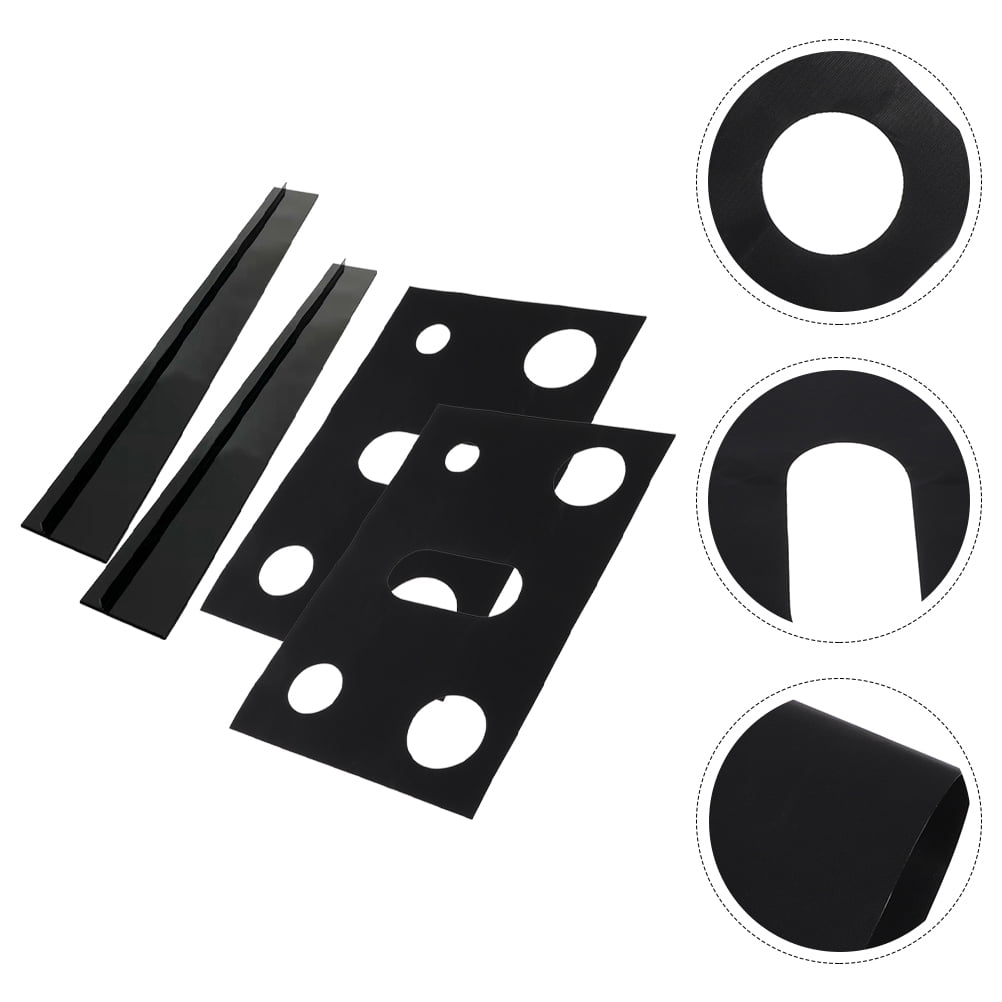 AURARMLET 1Set Reusable Black Gas Range Covers Stove Burner Protective Oil Proof Mats
